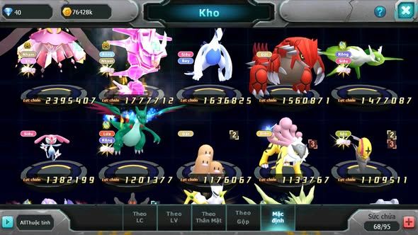 MÃ : #TTS5861 - S1733 - V7 - DIANCIE BÁ CHỦ RẮN BĂNG BC LUGIA GROUDON LATI MES