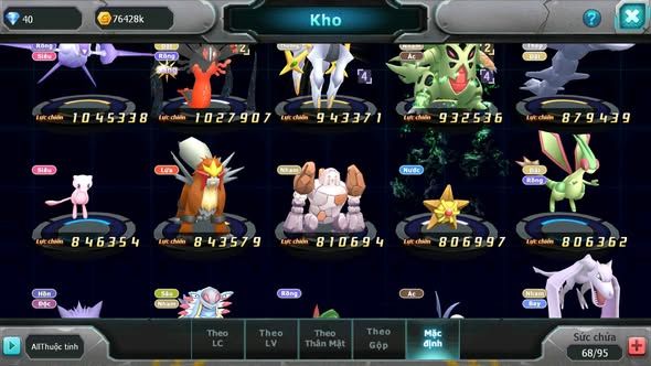 MÃ : #TTS5861 - S1733 - V7 - DIANCIE BÁ CHỦ RẮN BĂNG BC LUGIA GROUDON LATI MES