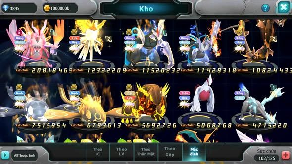 MÃ : #TTS5874 - S1108 - TOP 46 - WHITE CỘNG HƯỞNG DYNAMAX HOOH BÁ CHỦ BLACK BC UNVOA RAYQUAZA BC CẶP CÁ BC NHIỀU PET HT