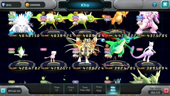 MÃ : #TTS5874 - S1108 - TOP 46 - WHITE CỘNG HƯỞNG DYNAMAX HOOH BÁ CHỦ BLACK BC UNVOA RAYQUAZA BC CẶP CÁ BC NHIỀU PET HT