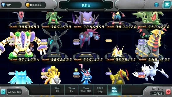 MÃ : #TTS5874 - S1108 - TOP 46 - WHITE CỘNG HƯỞNG DYNAMAX HOOH BÁ CHỦ BLACK BC UNVOA RAYQUAZA BC CẶP CÁ BC NHIỀU PET HT
