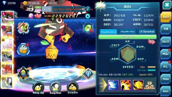 MÃ : #TTS5873 - S1652 - TOP 14 - V14 - 20K KC - TAPU BULU CỘNG HƯỞNG DYNAMAX HOOH DYNAMAX DIANCIE NHIỀU PET HT