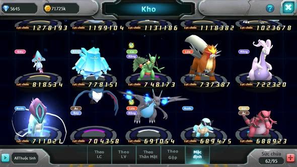 MÃ : #TTS5871 - S1799 - TOP 15 - V6 -  UNVOA CẶP LATI BÁ CHỦ ZEVIL MES LUGIA KYOGRE NHIỀU PET HT