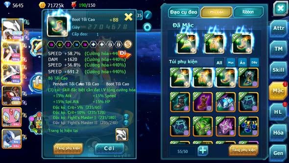 MÃ : #TTS5871 - S1799 - TOP 15 - V6 -  UNVOA CẶP LATI BÁ CHỦ ZEVIL MES LUGIA KYOGRE NHIỀU PET HT