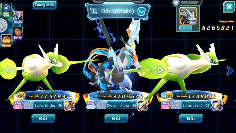 MÃ : #TTS5871 - S1799 - TOP 15 - V6 -  UNVOA CẶP LATI BÁ CHỦ ZEVIL MES LUGIA KYOGRE NHIỀU PET HT