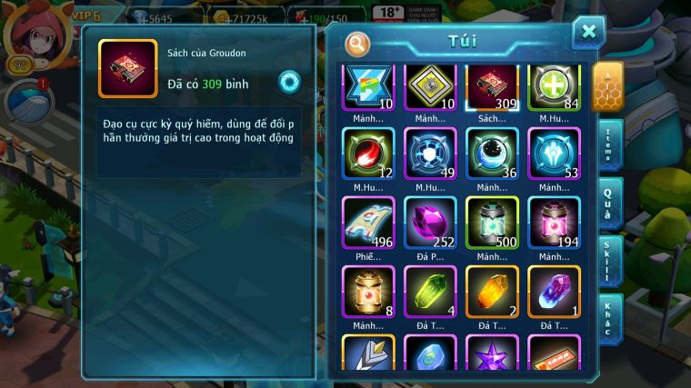 MÃ : #TTS5871 - S1799 - TOP 15 - V6 -  UNVOA CẶP LATI BÁ CHỦ ZEVIL MES LUGIA KYOGRE NHIỀU PET HT