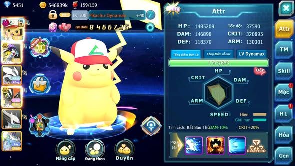MÃ : #TTS5879 - S1469 - V10 - PIKACHU DYNAMAX RAIKOU BÁ CHỦ UNVOA TAPU KOKO BÁ CHỦ NHIỀU PET HT
