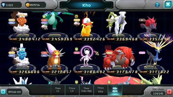 MÃ : #TTS5892 - S1162 - TOP38 - PALKIA CỘNG HƯỞNG HOOH CỘNG HƯỞNG DYNAMAX RAYQUAZA CẶP CÁ BC MEW Y CH