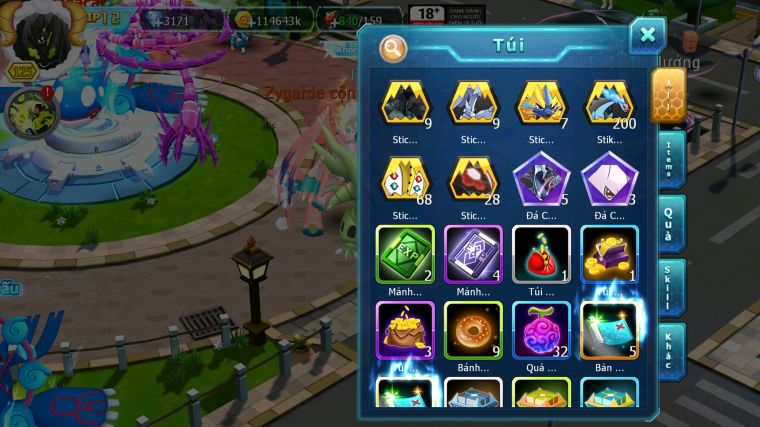 MÃ : #TTS5899 - S1681 - V12 - ZYGARDE CỘNG HƯỞNG & ZEVIL GROUDON BÁN CHỦ TEAM ĐẤT