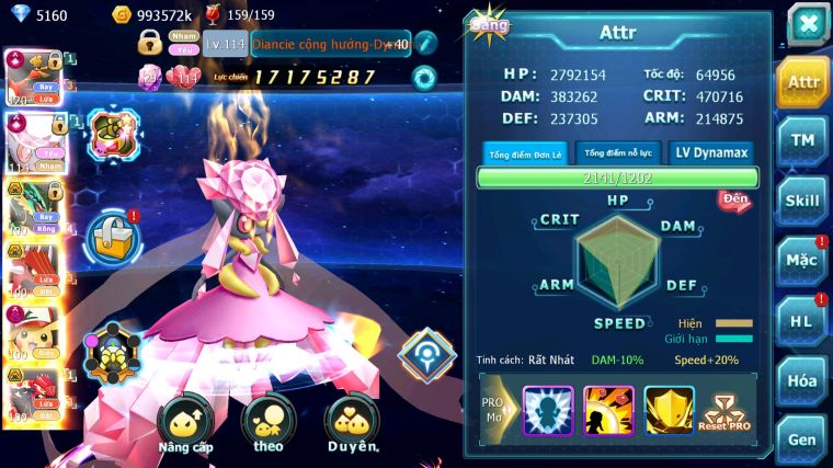 MÃ : #TTS5897 - S1245 - TOP 24 - V12 - HOOH & DIANICE CỘNG HƯỞNG DYANAMX RAYQUAZA BC PIKACHU DYANAX NHIỀU PET BÁ CHỦ