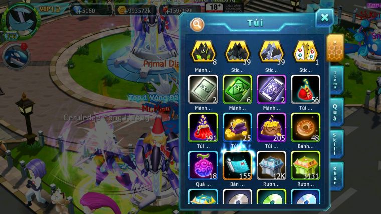 MÃ : #TTS5897 - S1245 - TOP 24 - V12 - HOOH & DIANICE CỘNG HƯỞNG DYANAMX RAYQUAZA BC PIKACHU DYANAX NHIỀU PET BÁ CHỦ