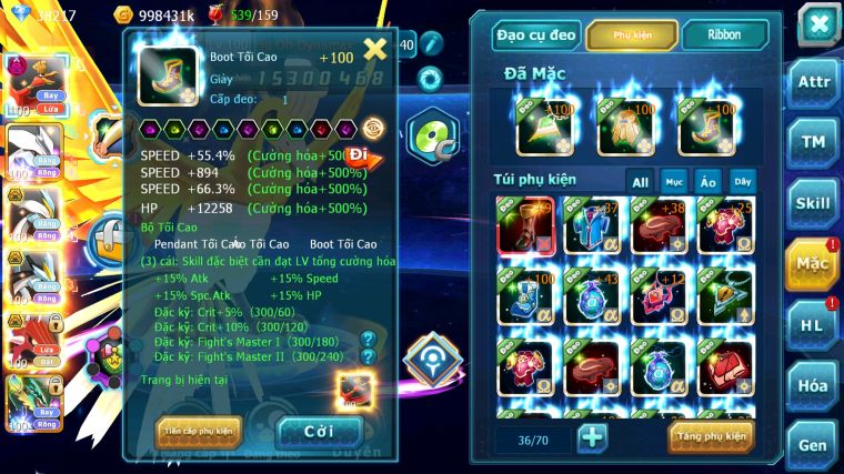 MÃ : #TTS5912 - S1132 - V12 - HOOH DYNAAMX UNVOA WB BÁ CHỦ QVLD BC THẦN GIÓ BC DRAK HOOH SÁNG THẾ NHIỀU PET HUYỀN THOẠI