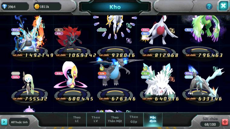 MÃ : #TTS5911 - S1834 - TOP 26 - V10 - UNVOA BTAA SÁNG THẾ LUGIA THẦN GIÓ NHIỀU PET HT