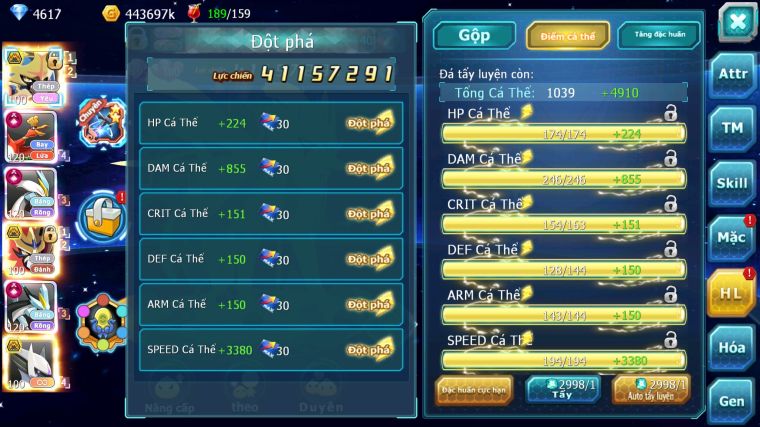 MÃ : #TTS5918 - S944 - TOP7 - V16 - CẶP KIẾM KHIÊN BÁ CHỦ + SÁNG THẾ BÁ CHỦ HOOH % WB CỘNG HƯỞNG DYNAMAX NHIỀU PET HT