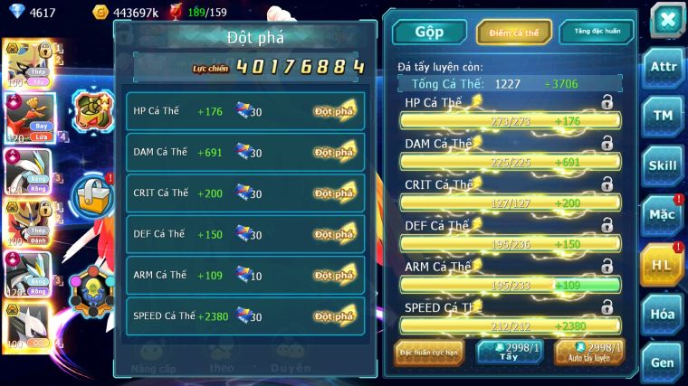 MÃ : #TTS5918 - S944 - TOP7 - V16 - CẶP KIẾM KHIÊN BÁ CHỦ + SÁNG THẾ BÁ CHỦ HOOH % WB CỘNG HƯỞNG DYNAMAX NHIỀU PET HT