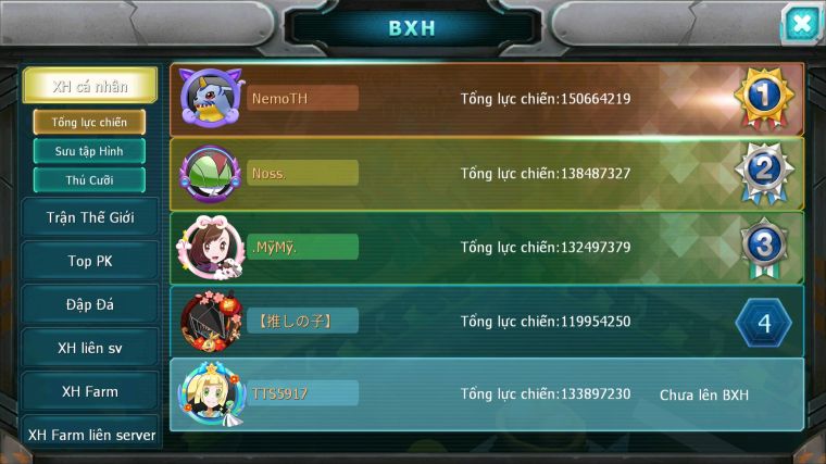 MÃ : #TTS5917 - S1069 - TOP 2 - TOP 4-5 CHAM - HOOH - DIANCIE CỘNG HƯỞNG DYANAMX YVETAL CỘNG HƯỞNG 3 TEAM FORM CỰC CHẤT BUILD KHỦNG !
