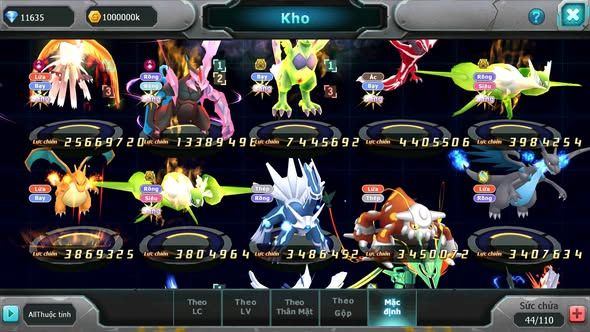 MÃ : #TTS5924 - S1445 - TOP 41 - V10 - Hooh & Black cộng hưởng dynamax thần gió bá chủ cặp lati bá chủ nhiều pet huyền thoại