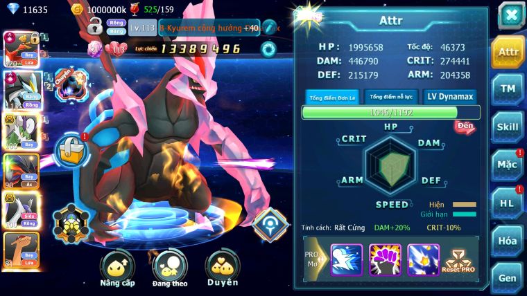MÃ : #TTS5924 - S1445 - TOP 41 - V10 - Hooh & Black cộng hưởng dynamax thần gió bá chủ cặp lati bá chủ nhiều pet huyền thoại
