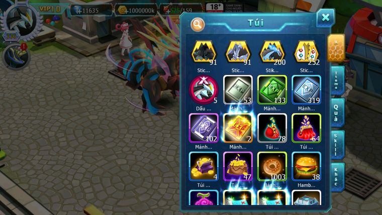 MÃ : #TTS5924 - S1445 - TOP 41 - V10 - Hooh & Black cộng hưởng dynamax thần gió bá chủ cặp lati bá chủ nhiều pet huyền thoại