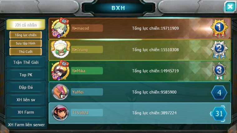MÃ : #TTS5923 - S1829 - TOP 31 - V5 - Unvoa hooh mes cặp lati goodra groudon amdlo