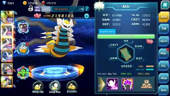 Mã : #TTS5922 - S1791 - V5 - 0TOP - Giratina cặp lati bá chủ lugia raikou nhiều pet huyền thoại
