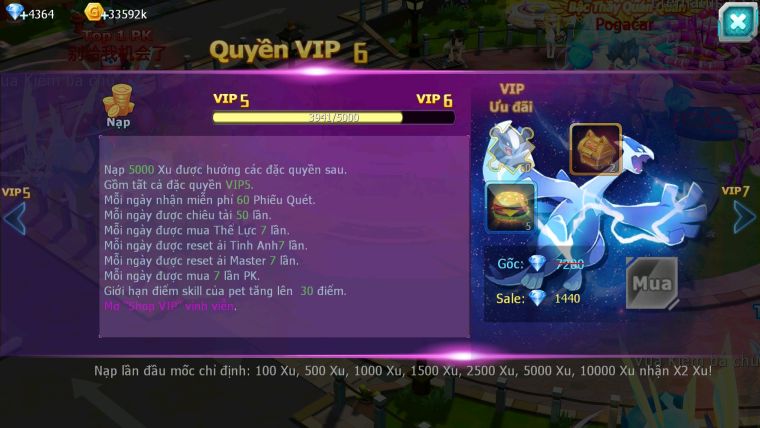 Mã : #TTS5922 - S1791 - V5 - 0TOP - Giratina cặp lati bá chủ lugia raikou nhiều pet huyền thoại