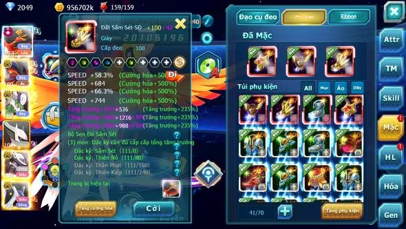 Mã : #TTS5939 - S1553 - TOP 31 - V12 - Hooh cộng hưởng dynaamx full ss yvetal bá chủ thần gió bá chủ mew giáp bá chủ cặp lati bc