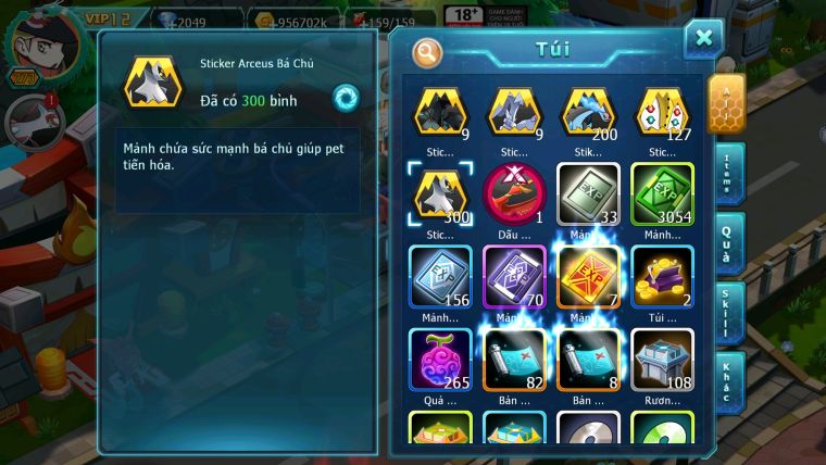 Mã : #TTS5939 - S1553 - TOP 31 - V12 - Hooh cộng hưởng dynaamx full ss yvetal bá chủ thần gió bá chủ mew giáp bá chủ cặp lati bc
