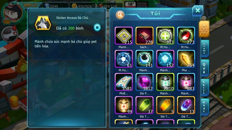 Mã : #TTS5939 - S1553 - TOP 31 - V12 - Hooh cộng hưởng dynaamx full ss yvetal bá chủ thần gió bá chủ mew giáp bá chủ cặp lati bc