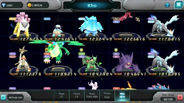 Mã : #TTS5938 - S1468 - V5 - Unvoa kuyrem hooh cặp lati lugia bá chủ tapu bulu nhiều pet ht