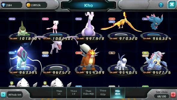 Mã : #TTS5938 - S1468 - V5 - Unvoa kuyrem hooh cặp lati lugia bá chủ tapu bulu nhiều pet ht