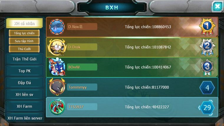 Mã : #TTS5937 - S1700 - TOP 29 - V12 - Palkia cộng hưởng full ss unvoa wb bá chủ kyogre bá chủ qvld bc cặp lati bc