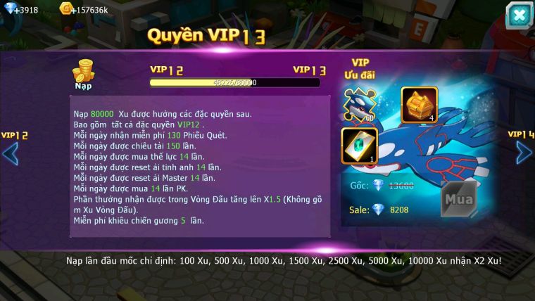 Mã : #TTS5937 - S1700 - TOP 29 - V12 - Palkia cộng hưởng full ss unvoa wb bá chủ kyogre bá chủ qvld bc cặp lati bc