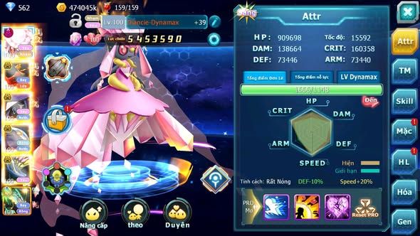 Mã : #TTS5936 - S1345 - V6 - Diancie dyanamx hooh bá chủ tapu fini bc qvbc bá chủ nhiều pet ht