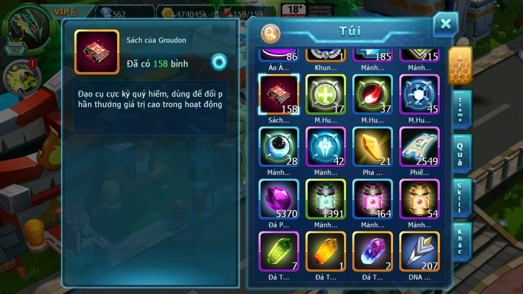 Mã : #TTS5936 - S1345 - V6 - Diancie dyanamx hooh bá chủ tapu fini bc qvbc bá chủ nhiều pet ht