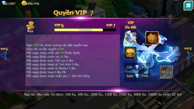Mã : #TTS5945 - S1216 - Top55 - V6 - Hooh unvoa thần gió lugia bá chủ qvld bc qvbc bá chủ nhiều pet huyền thoại