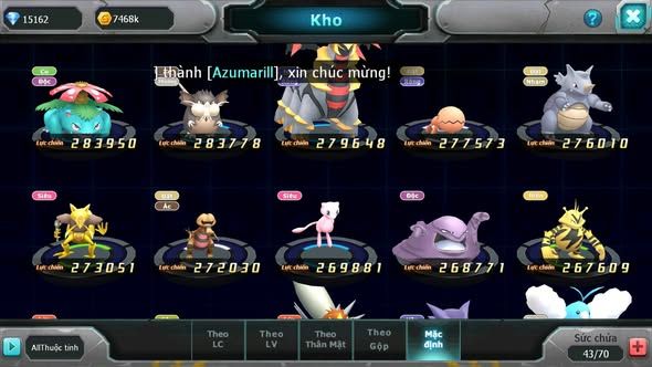 Mã : #TTS5943 - S1868 - V4 - 15K KC - Top 40 - Zfalre amdlo raikou nhiều pet ht