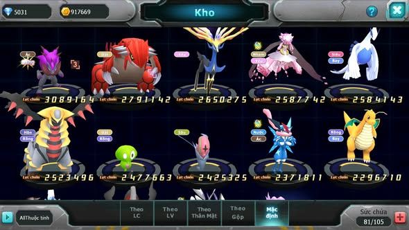 Mã : #TTS5941 - S1704 - Top 16 - V13 - Yvetal cộng hưởng build mạnh sét ho-oh unvoa rắn băng bá chủ thần gió bá chủ nhiều pet vv