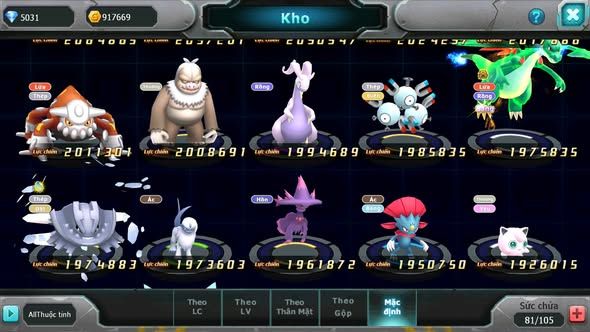Mã : #TTS5941 - S1704 - Top 16 - V13 - Yvetal cộng hưởng build mạnh sét ho-oh unvoa rắn băng bá chủ thần gió bá chủ nhiều pet vv