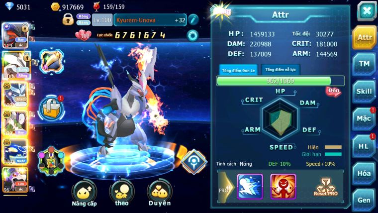 Mã : #TTS5941 - S1704 - Top 16 - V13 - Yvetal cộng hưởng build mạnh sét ho-oh unvoa rắn băng bá chủ thần gió bá chủ nhiều pet vv