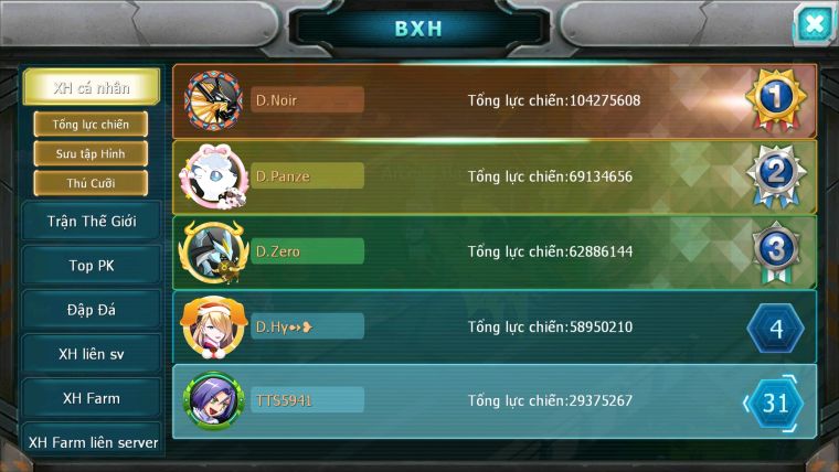 Mã : #TTS5941 - S1704 - Top 16 - V13 - Yvetal cộng hưởng build mạnh sét ho-oh unvoa rắn băng bá chủ thần gió bá chủ nhiều pet vv