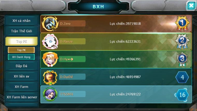 Mã : #TTS5941 - S1704 - Top 16 - V13 - Yvetal cộng hưởng build mạnh sét ho-oh unvoa rắn băng bá chủ thần gió bá chủ nhiều pet vv