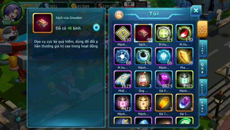 Mã : #TTS5941 - S1704 - Top 16 - V13 - Yvetal cộng hưởng build mạnh sét ho-oh unvoa rắn băng bá chủ thần gió bá chủ nhiều pet vv