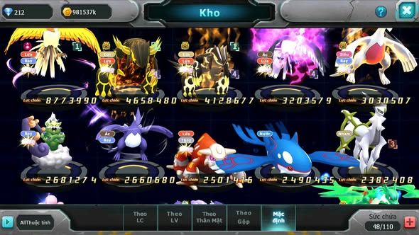 Mã : #TTS5960 - S1375 - V12 - Ho-oh quái vật lòng đất bá chủ groudon bá chủ drak hooh lugia bá chủ