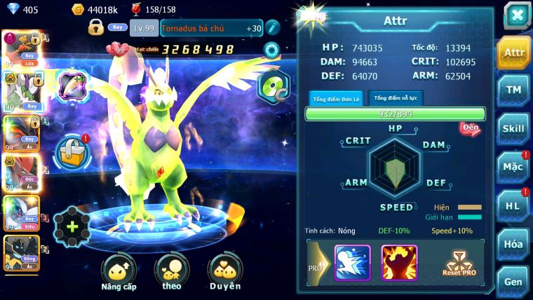 Mã : #TTS5963 - S1728 - Hooh dynaamx thần gió bc yvetal btaa bá chủ lugia