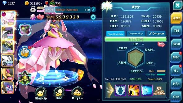 Mã : #TTS5962 - S1680 - V9 - Diancie dyanamx tapu fini bc xerm bc unvoa zevil nhiều pet ht