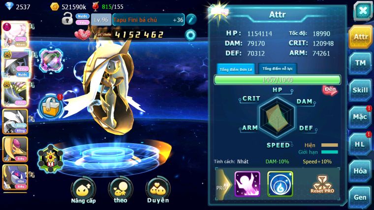 Mã : #TTS5962 - S1680 - V9 - Diancie dyanamx tapu fini bc xerm bc unvoa zevil nhiều pet ht
