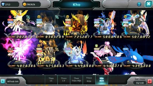 Mã : #TTS5961 - S1292 - V8 - Ho-oh dyanaxm quái vật biển cả qvld bc groudon unvoa black bc white nhiều pet ht