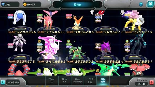 Mã : #TTS5961 - S1292 - V8 - Ho-oh dyanaxm quái vật biển cả qvld bc groudon unvoa black bc white nhiều pet ht