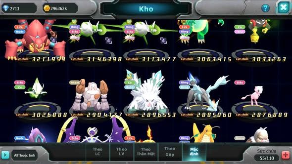Mã : #TTS5961 - S1292 - V8 - Ho-oh dyanaxm quái vật biển cả qvld bc groudon unvoa black bc white nhiều pet ht